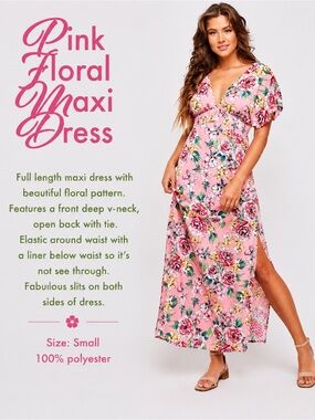 Pink Floral Maxi Dress